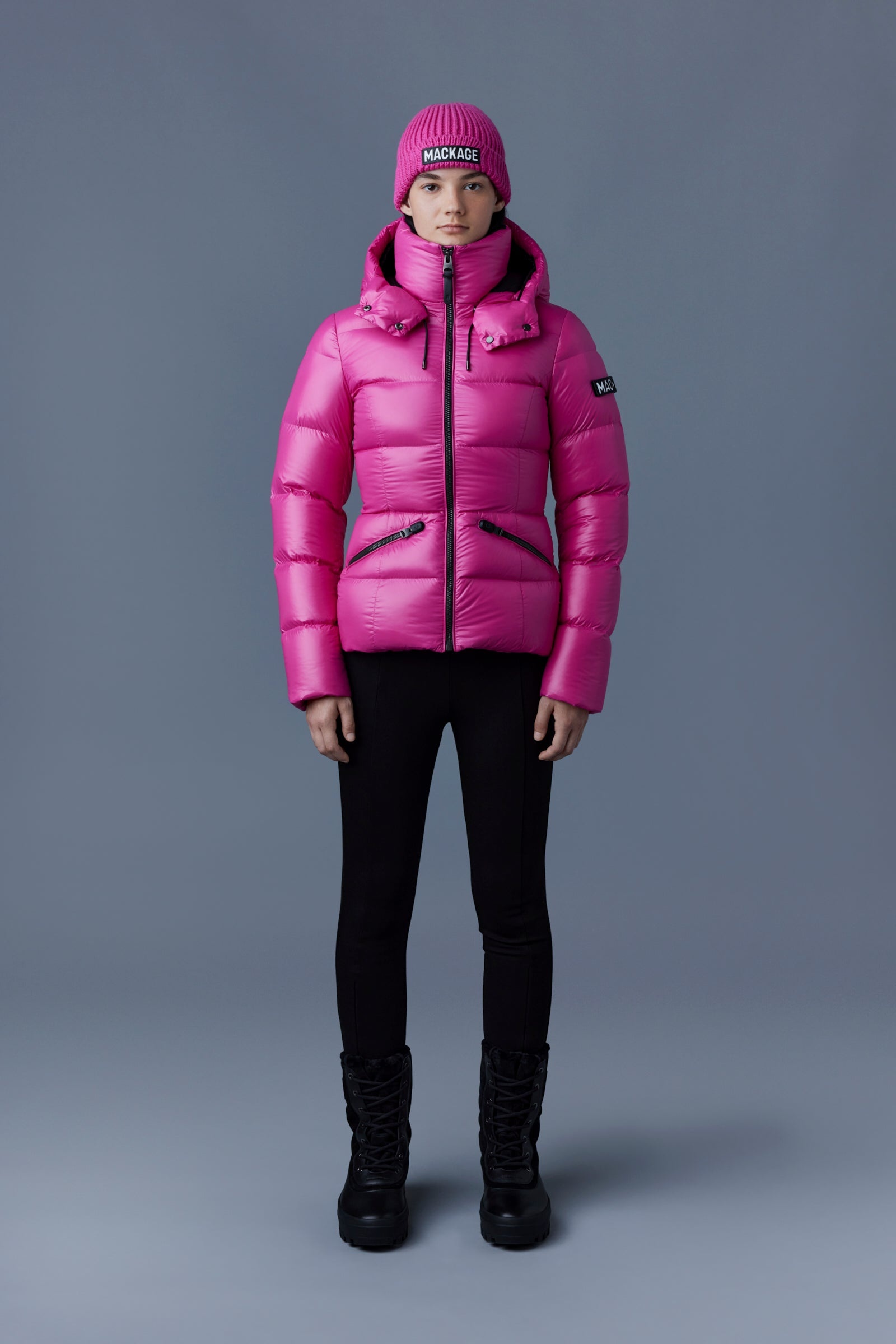 MADALYN lustrous light down jacket with hood for ladies - 2