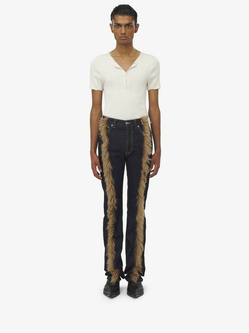 Shearling Trim Jeans 1
