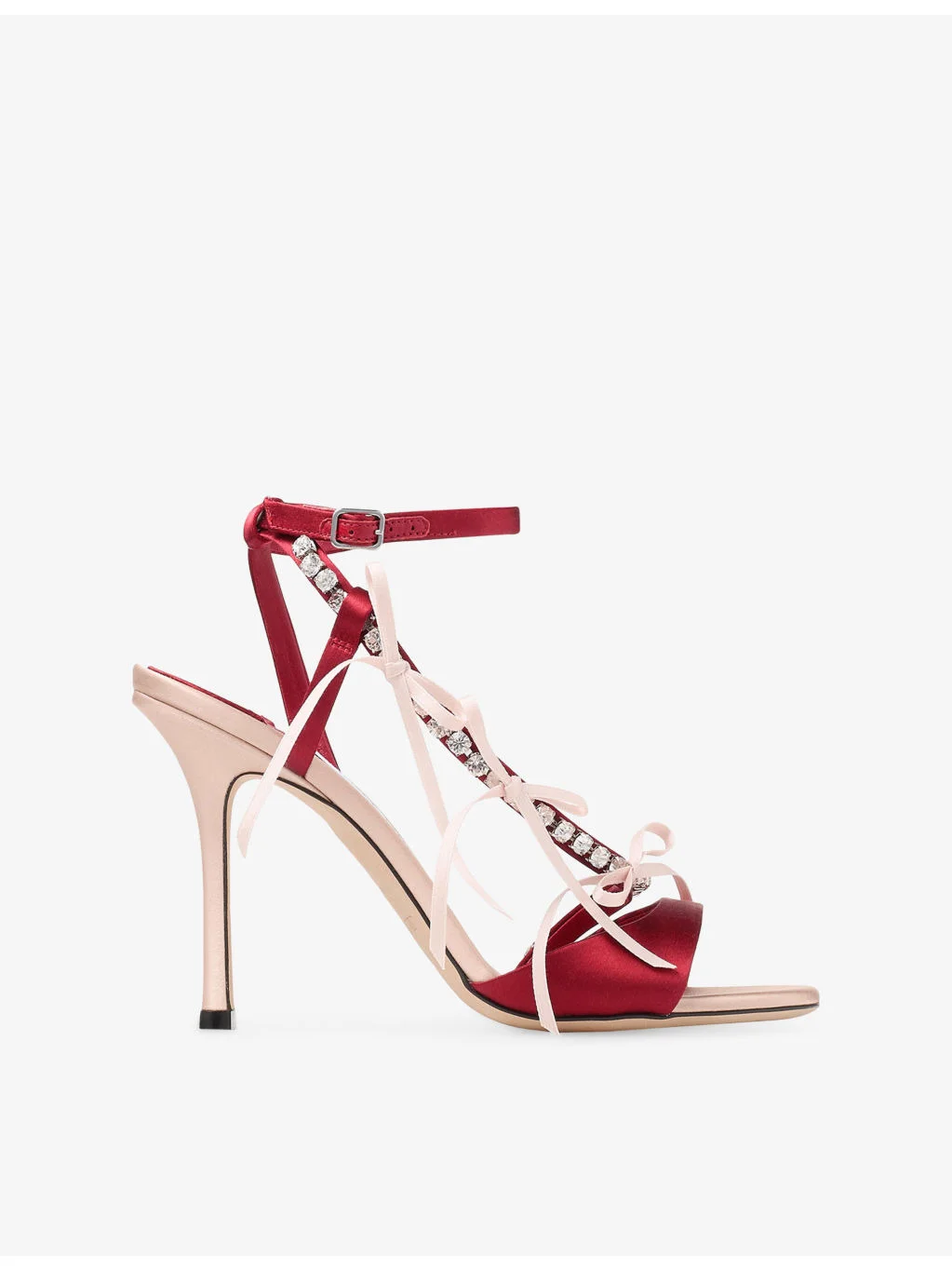 Lula 100 Crystal-Embellished Satin Heeled Sandals - 1