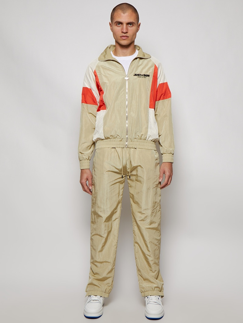 Just Don Color Block Tracksuit Jacket Cream White And Red outlook