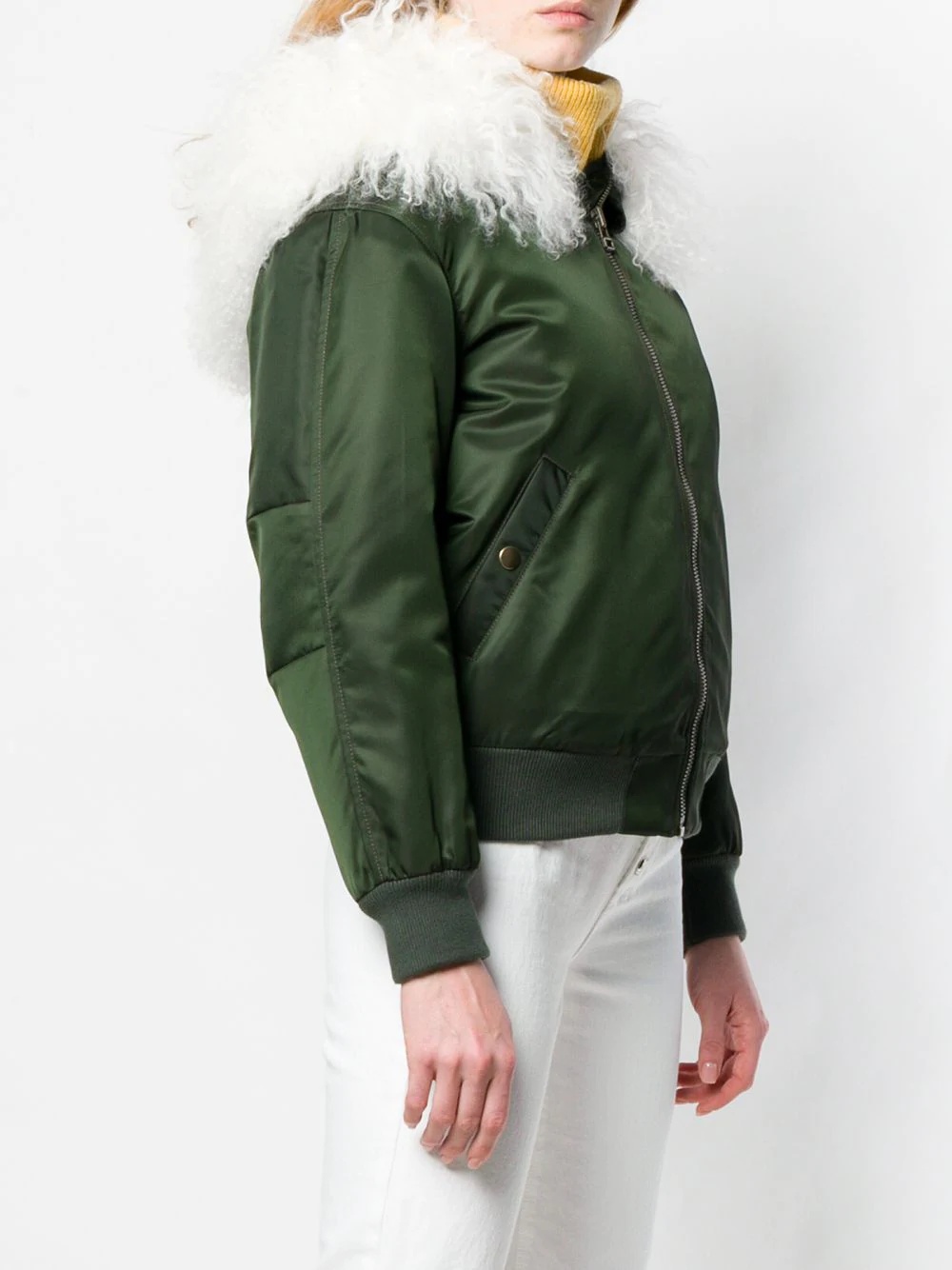 customisable bomber with fur collar - 3