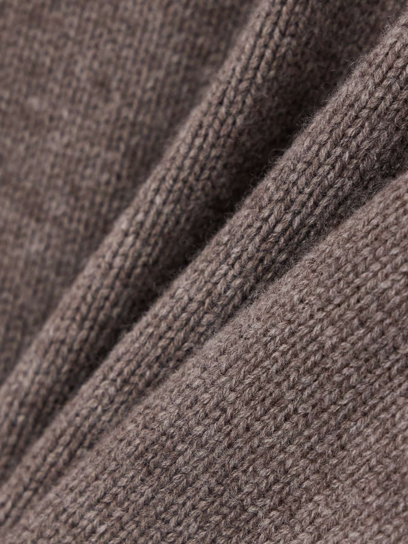 Aidar merino wool and cashmere-blend cardigan Taupe - 4