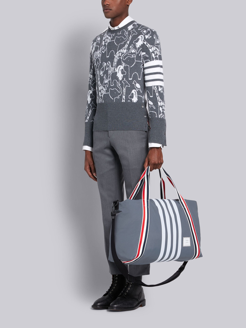 Medium Grey Ripstop Tricolor Webbing 4-Bar Crossbody Gym Bag 6