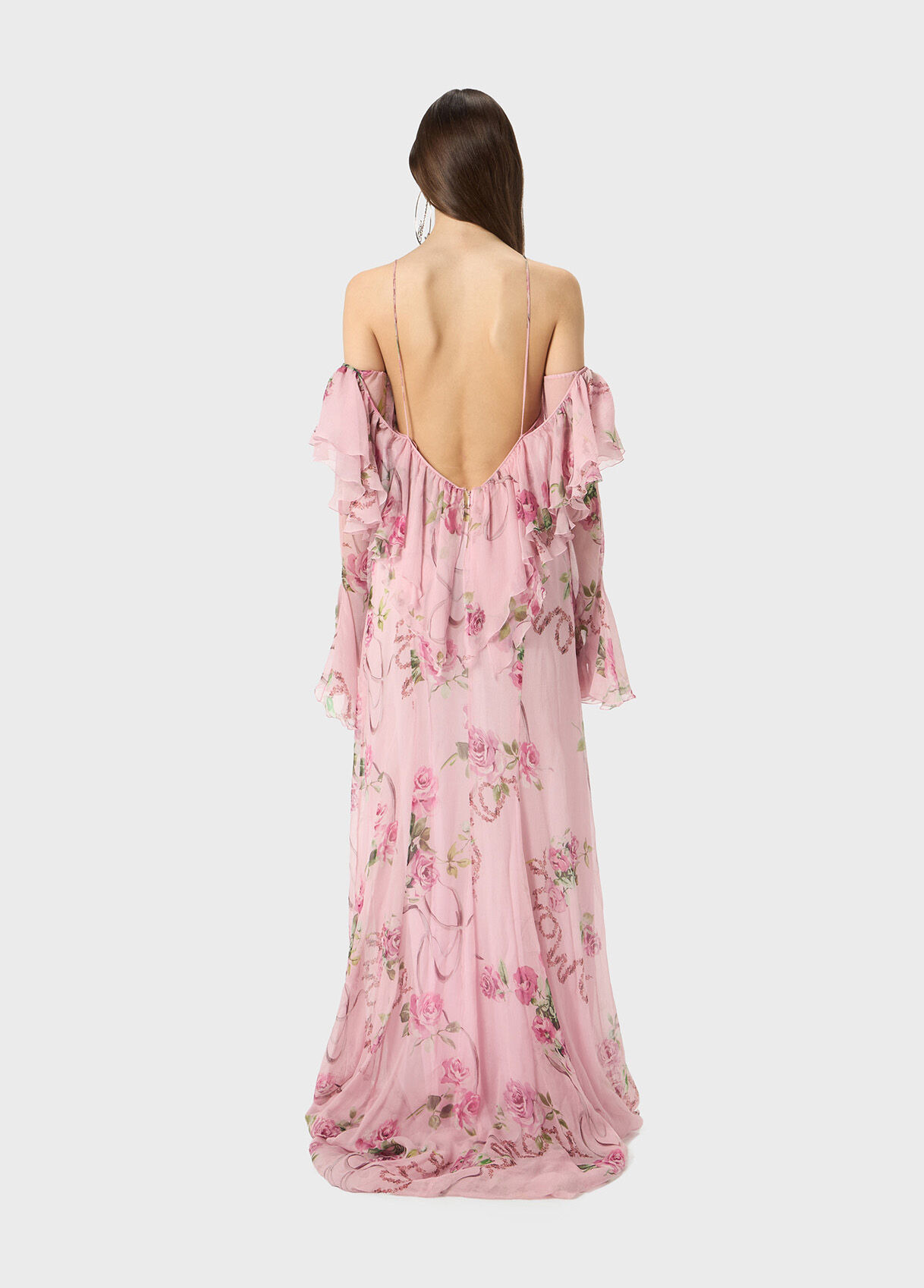 PRINTED SILK CREPONNE DRESS - 3