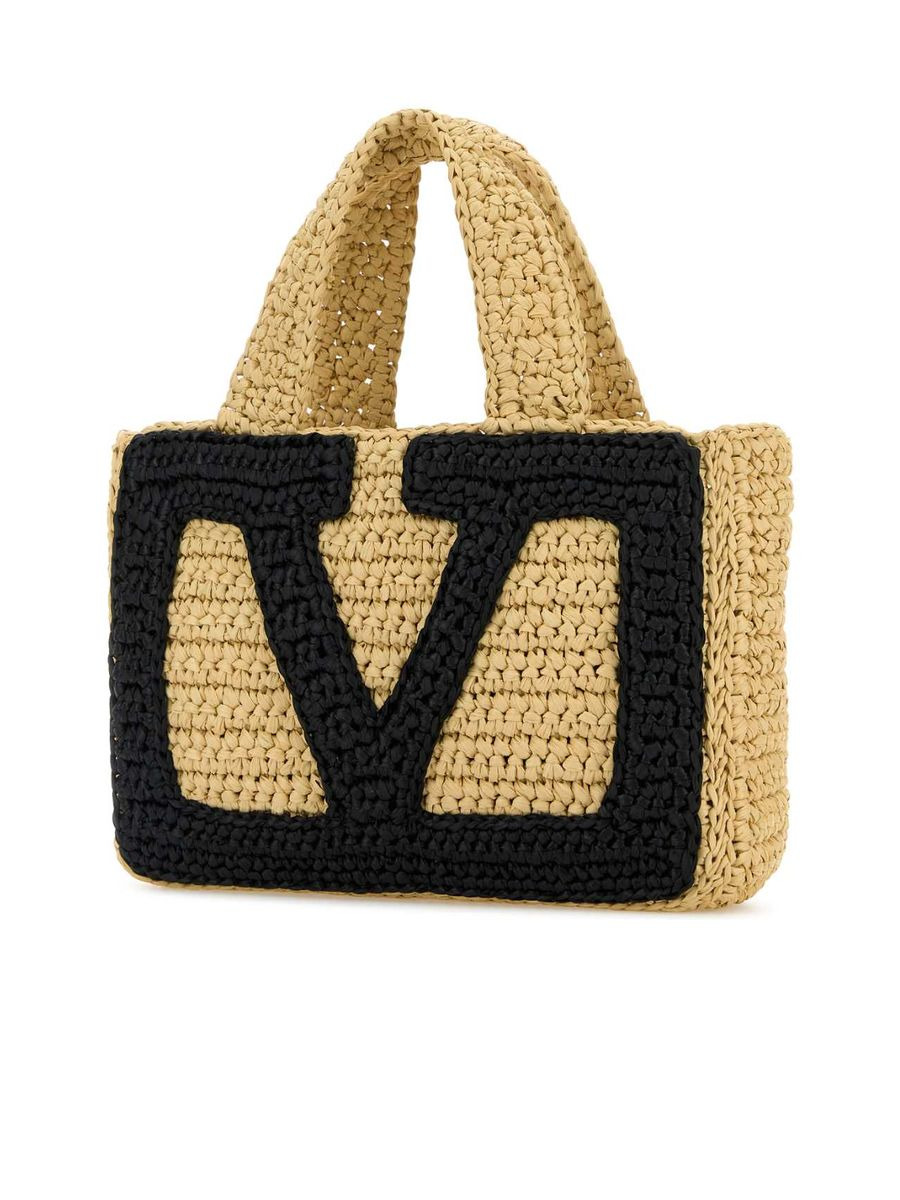 Valentino Garavani Viva Superstar Small Shopping Bag In Raffia - 2