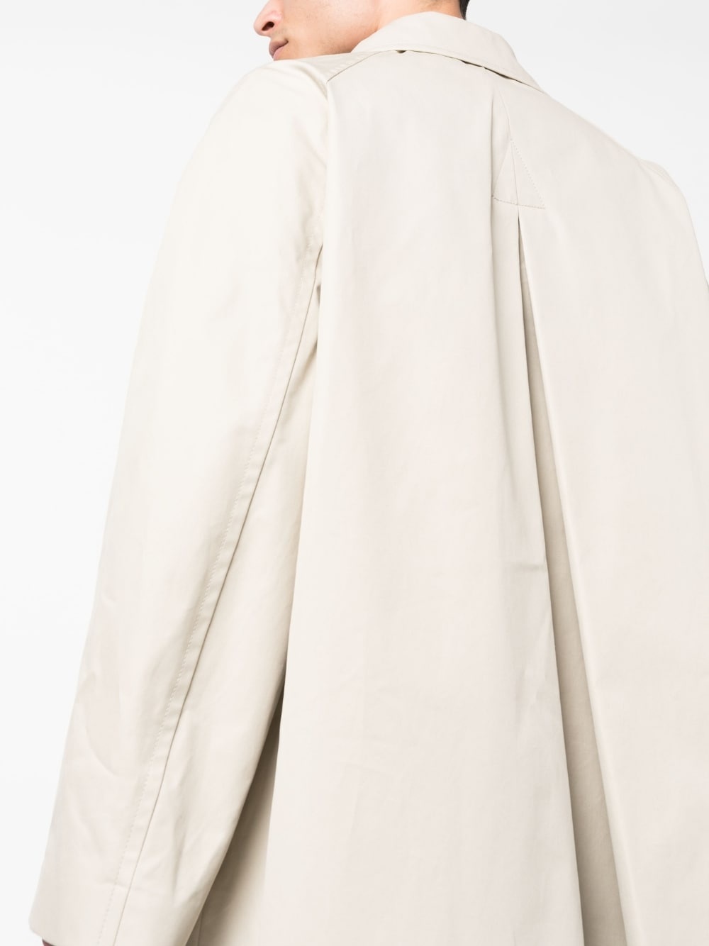 logo cotton trench coat - 5