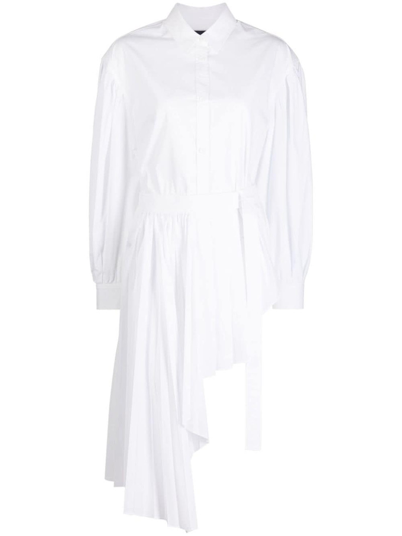 asymmetric pleated mini shirtdress 1