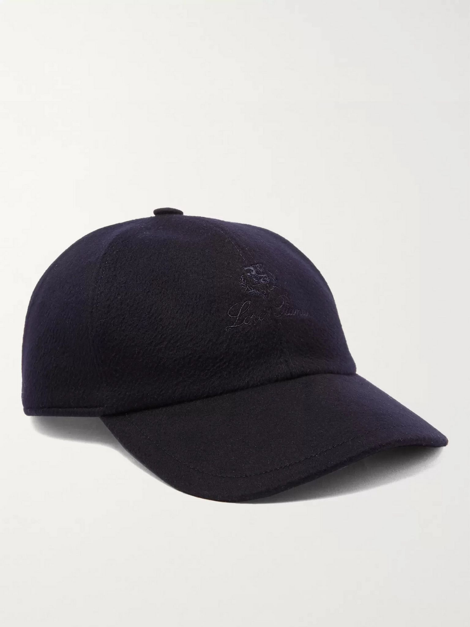 Logo-Embroidered Storm System Baby Cashmere Baseball Cap Navy - 1