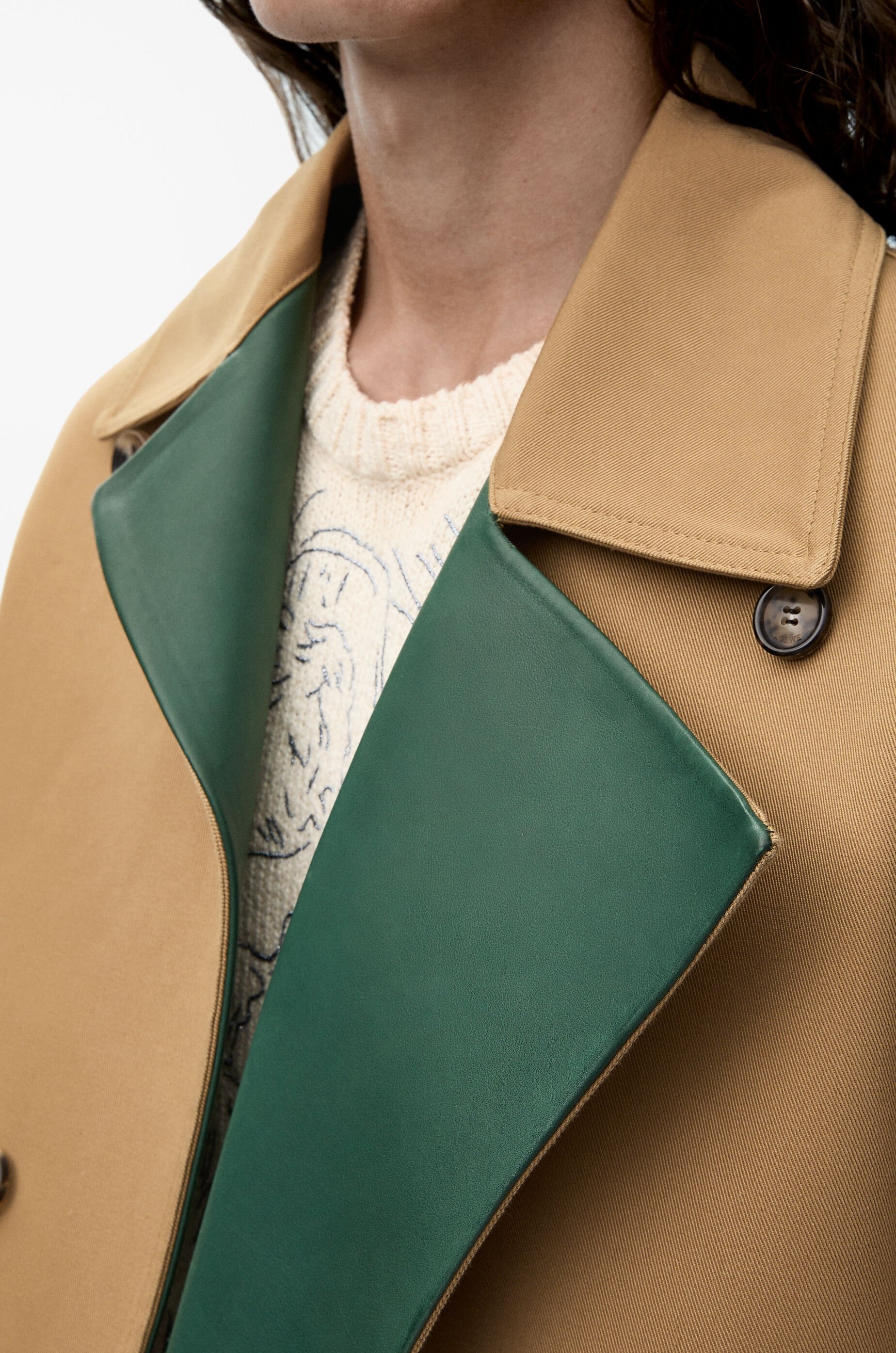 Coat in cotton and nappa calfskin - 5