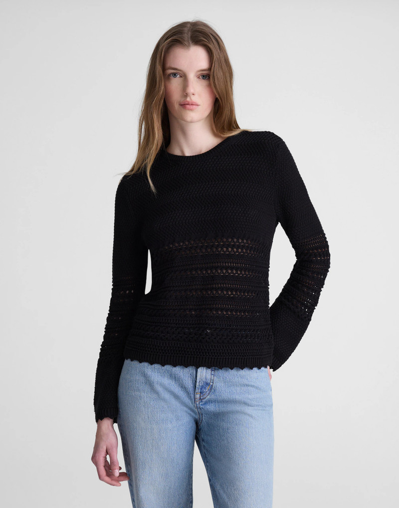 Open-Stitch Sweater in 100% Cotton 2
