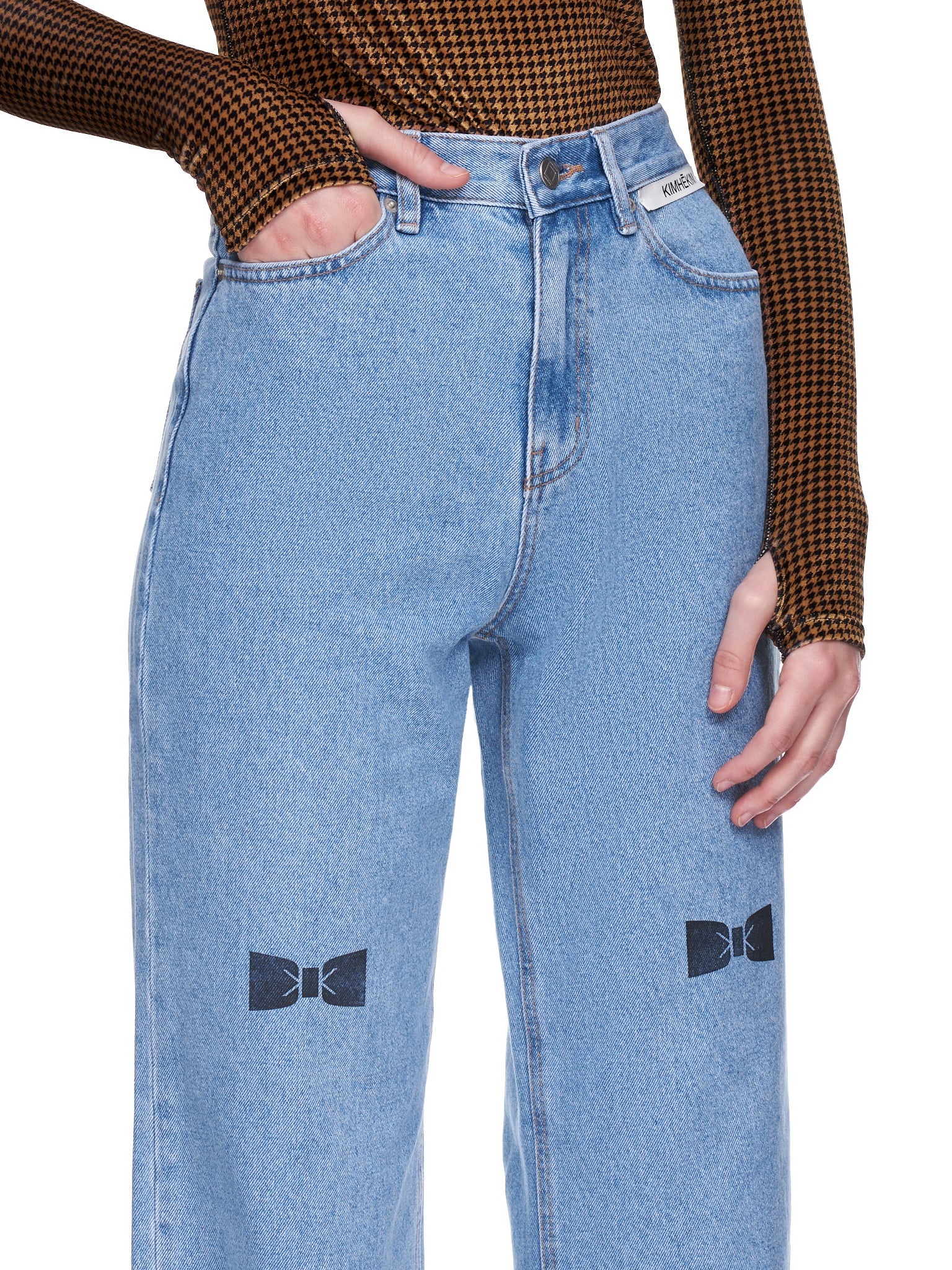 Bow Stamped Jeans - 4