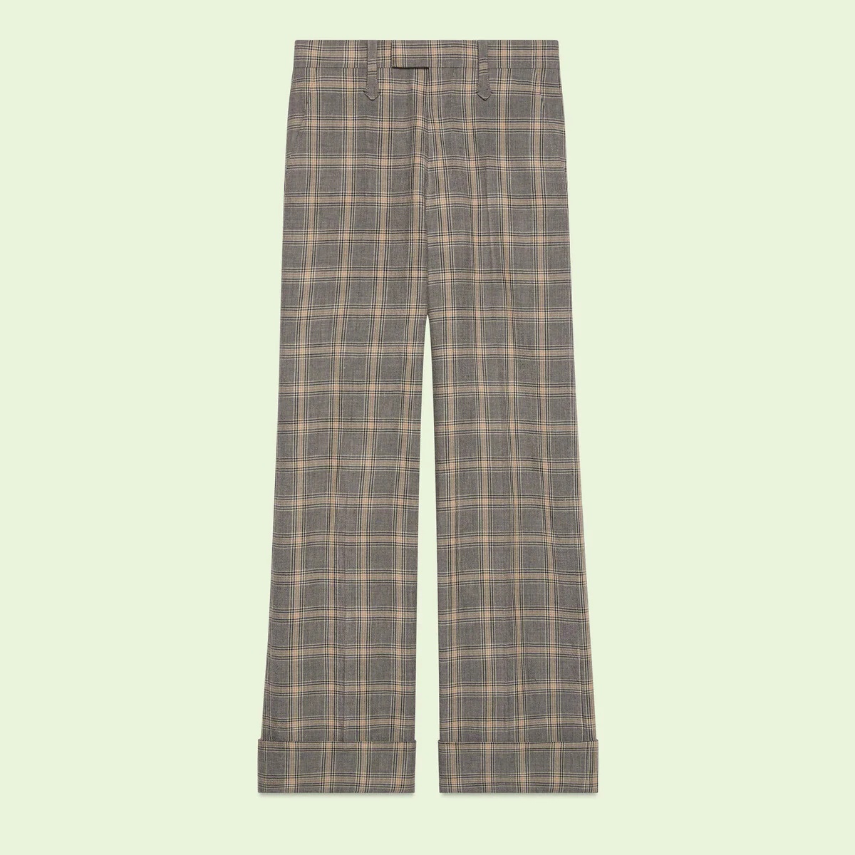 Prince of Wales wool linen pants - 1