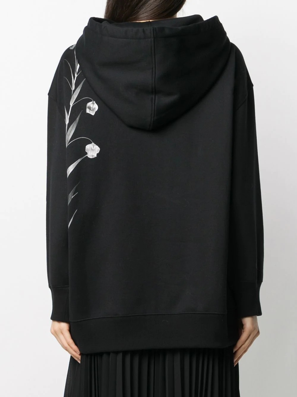 flower-print oversized hoodie - 4