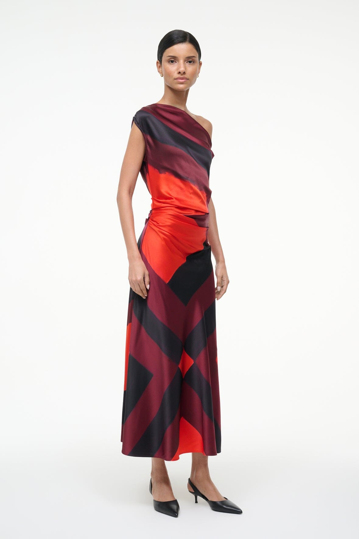 STAUD PHARE SILK DRESS RUBY PRISM - 5