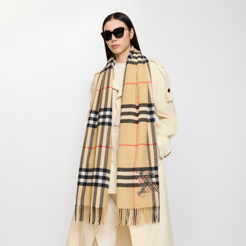 Wide Cross Stitch EKD Check Cashmere Scarf 4