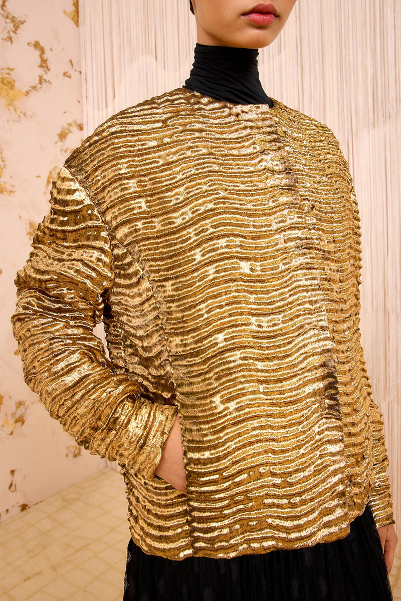 ULLA JOHNSON Veeda Metallic Jacket outlook