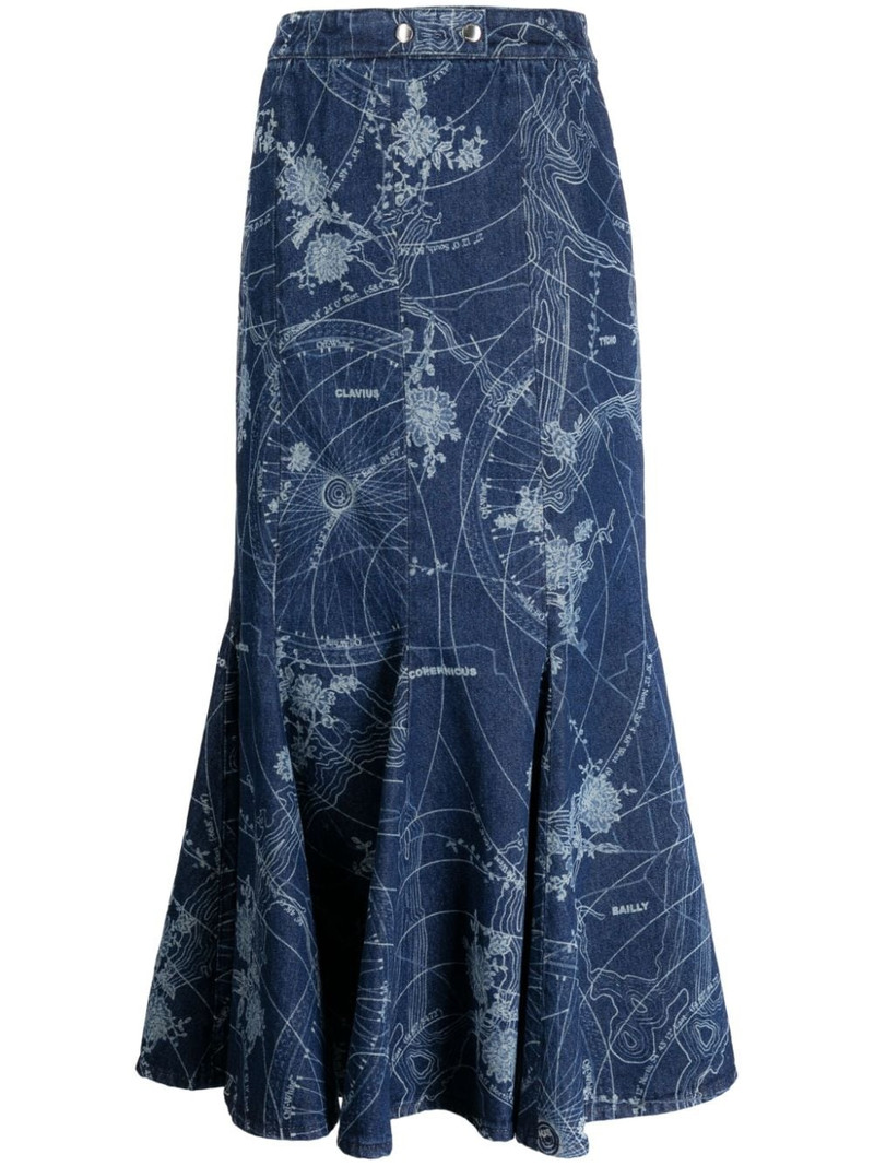 graphic-print mermaid midi skirt 1