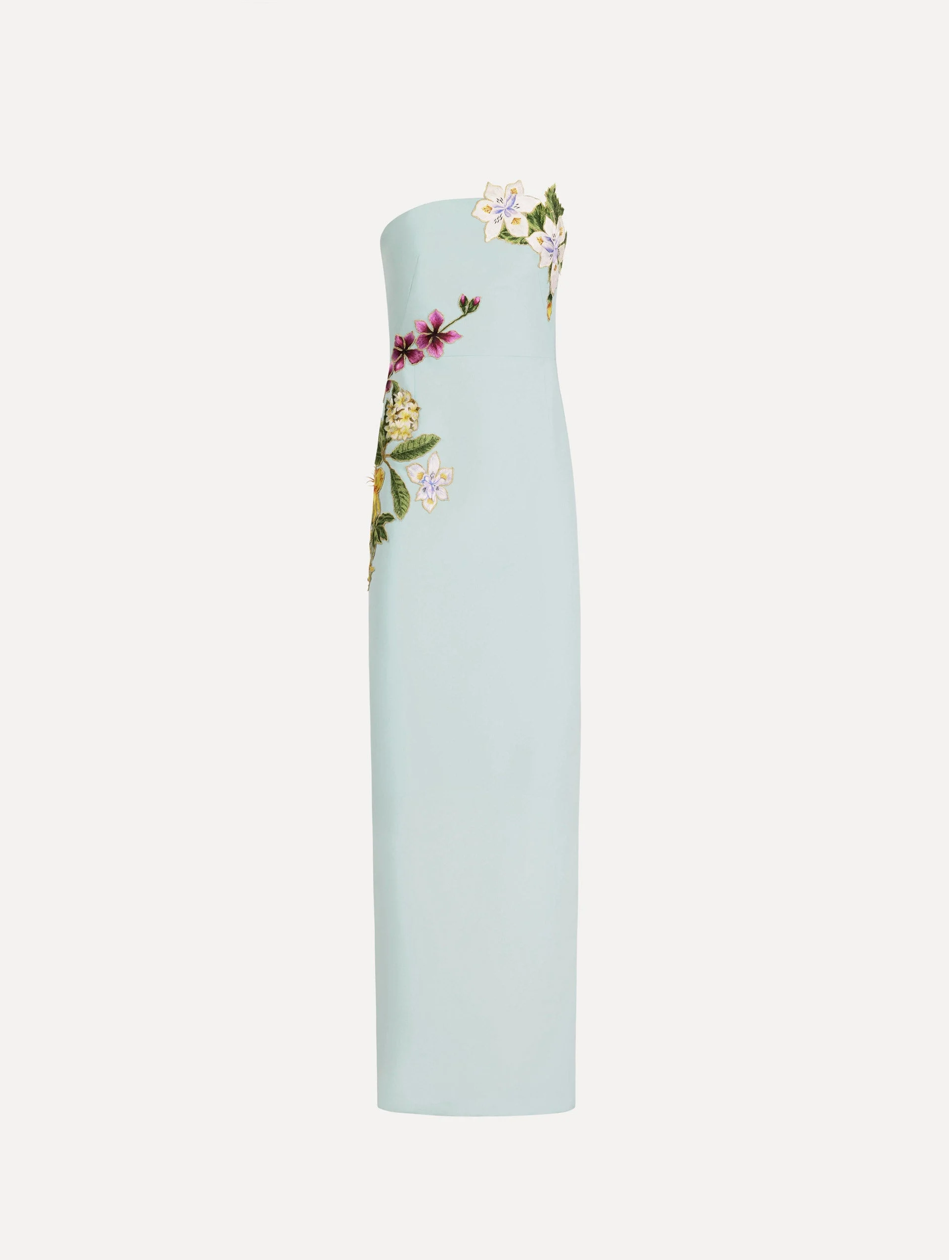 DOMINICAN MIXED-FLORAL EMBROIDERED GOWN - 1