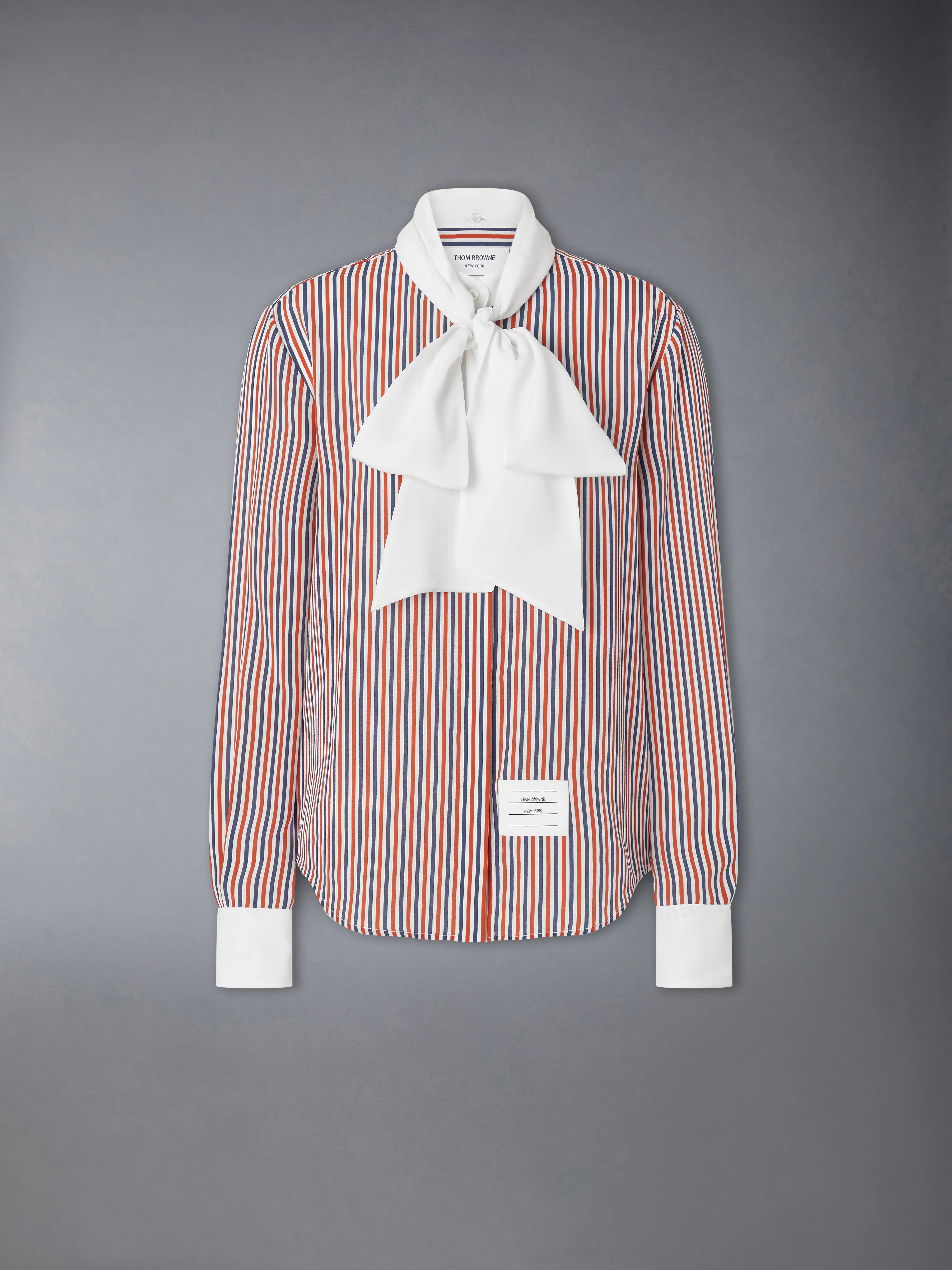 STRIPED SILK DETACHABLE COLLAR SHIRT - 1