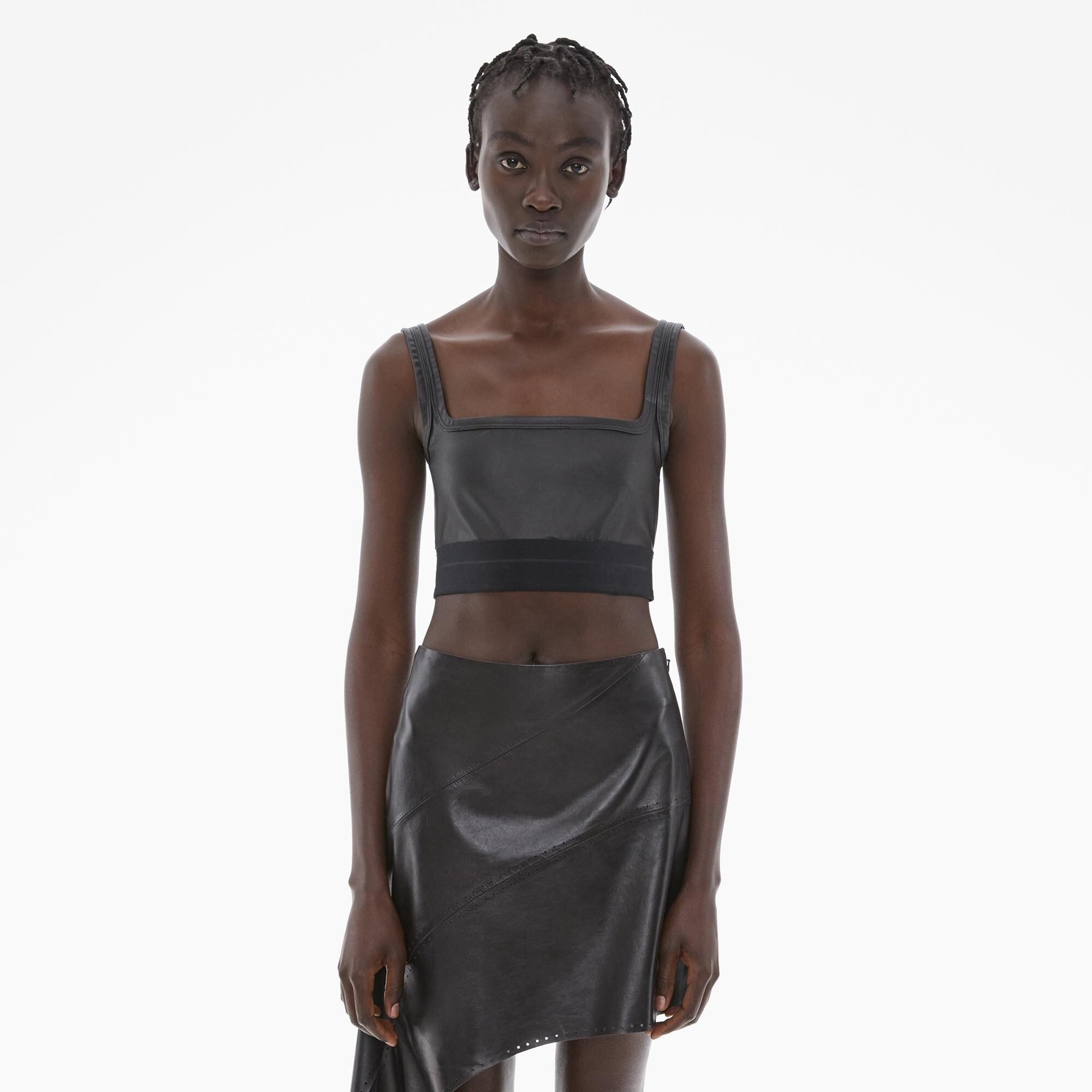 FAUX LEATHER BRA TOP - 3