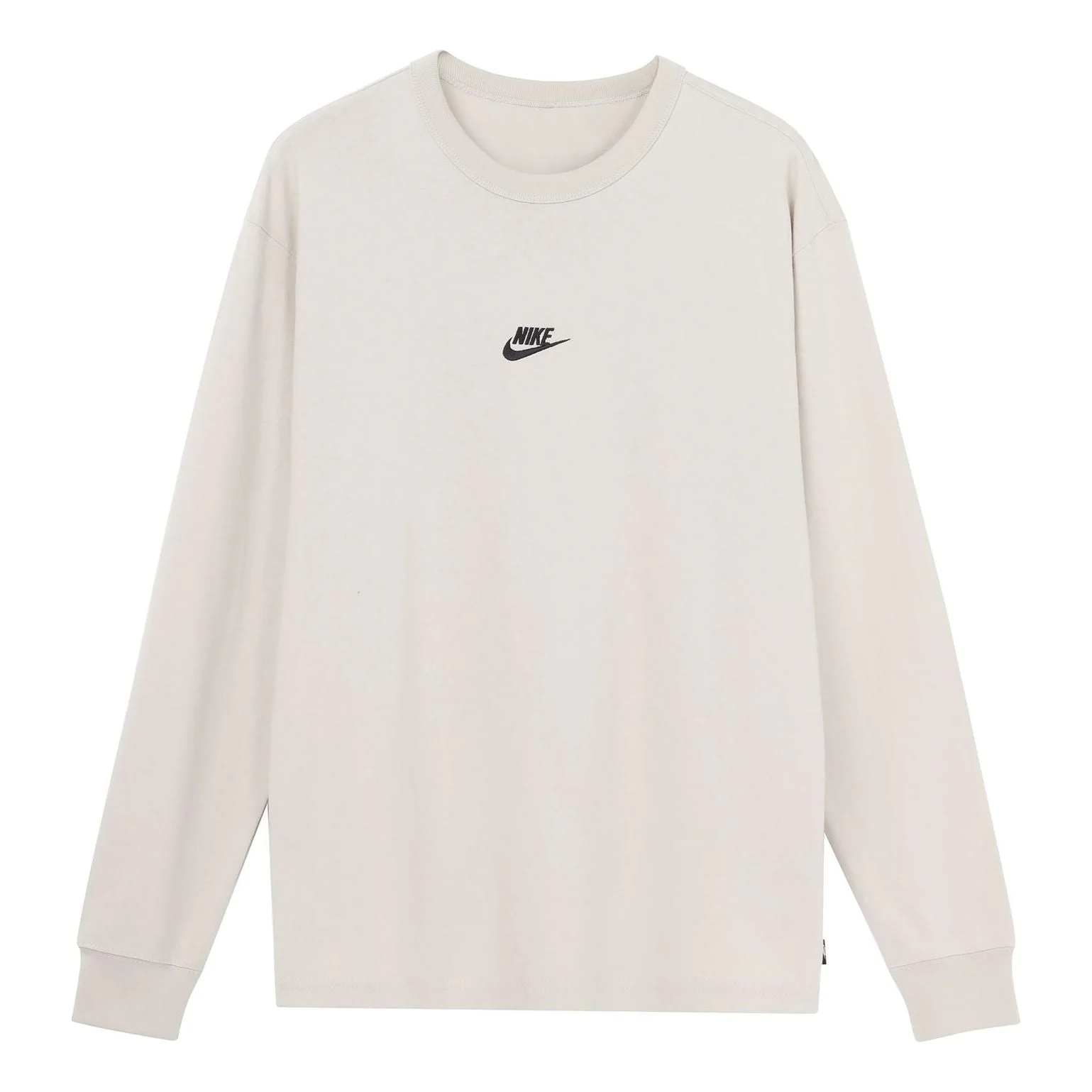 Nike Sportswear Premium Essentials Solid Color Sports Round Neck Pullover Long Sleeves White DO7391- - 1