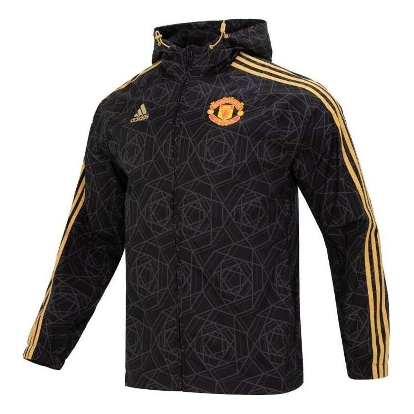 adidas Manchester United DNA Windbreaker Jackets 'Black Yellow' IA8526 - 1
