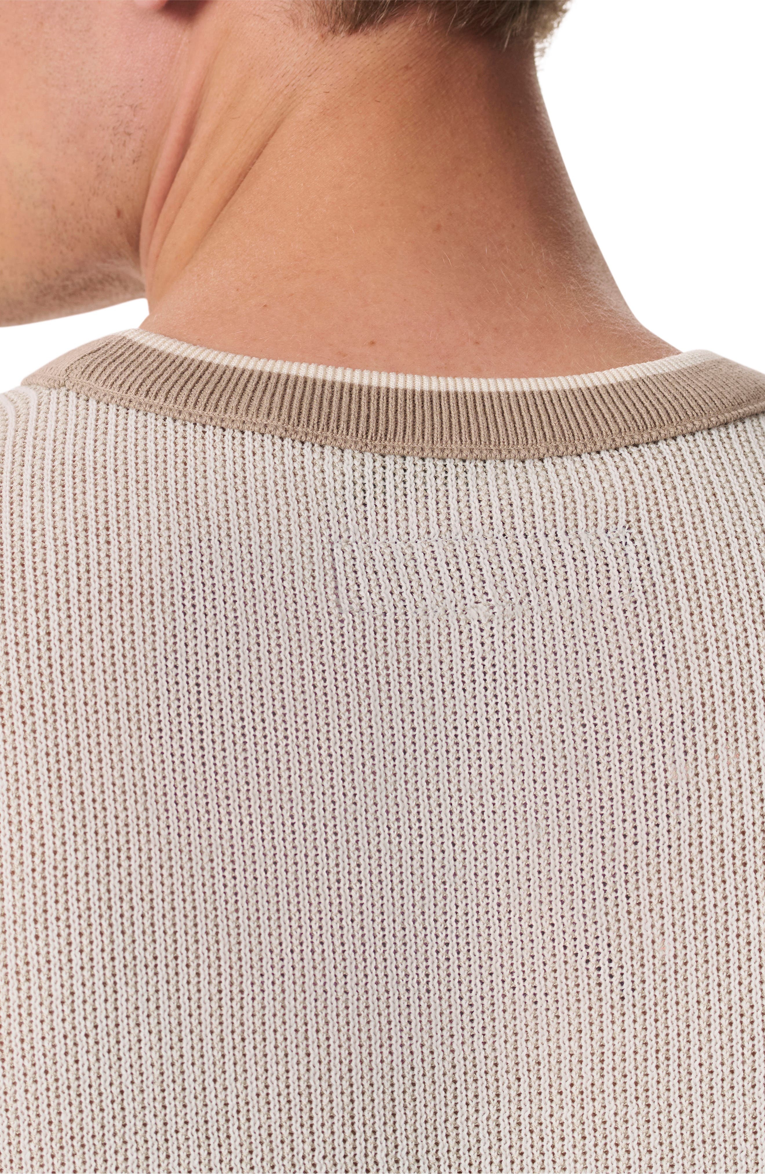 rag & bone Harvey Ringer Cotton Blend Mesh T-Shirt in Light Beige at Nordstrom - 5