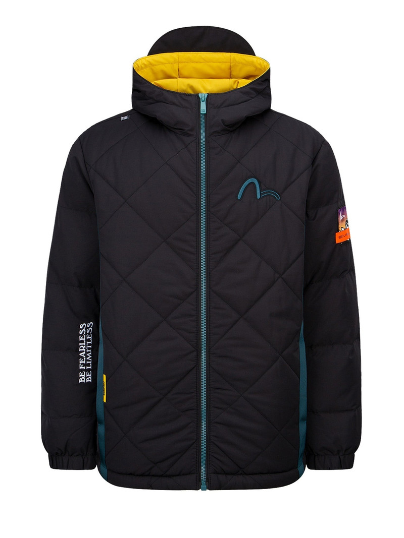 Contrast Webbing Strap Quilted Down Jacket 17