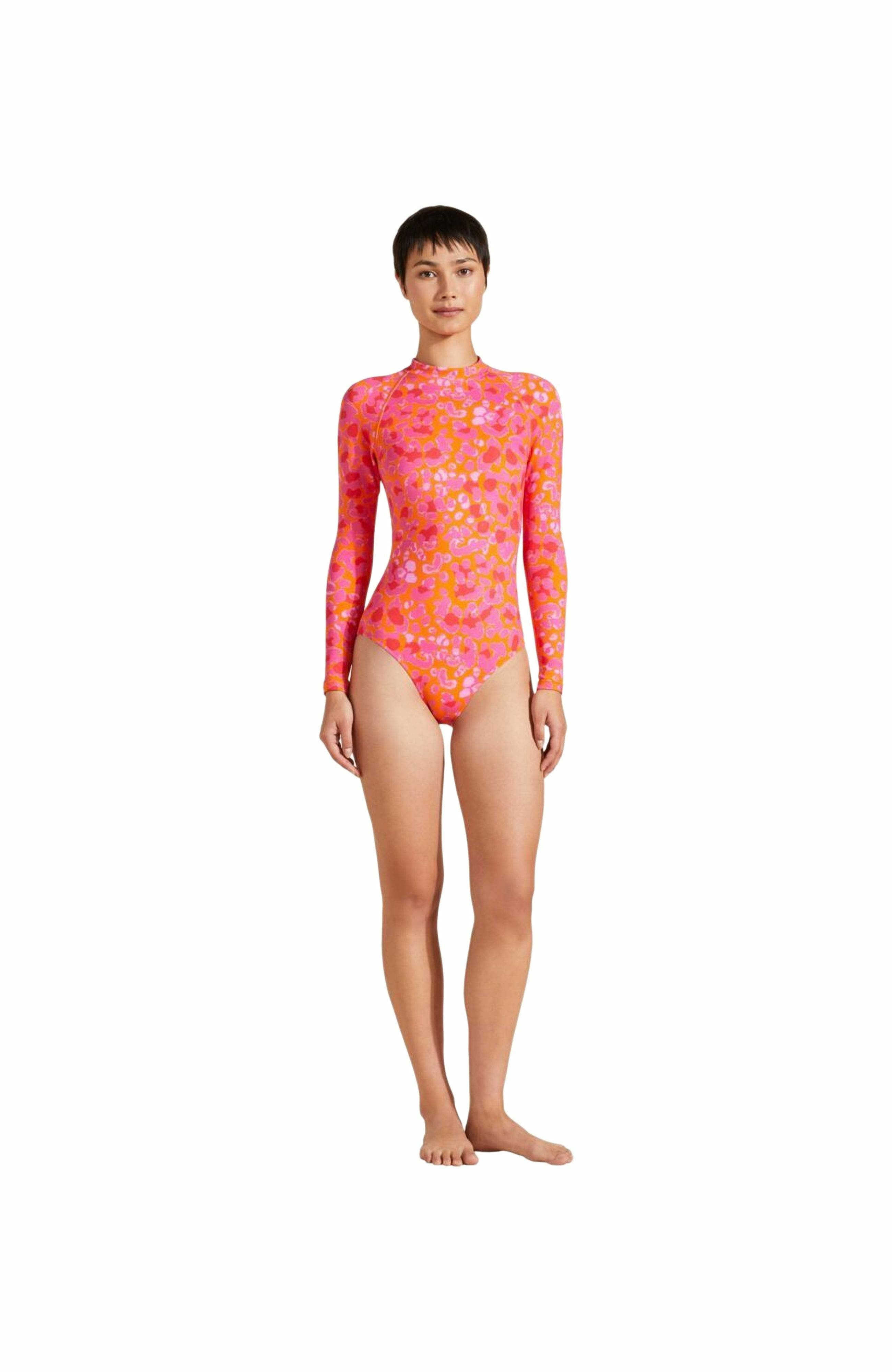 Vilebrequin Women's New Leopard One-Piece Rashguard in Abricot at Nordstrom - 4