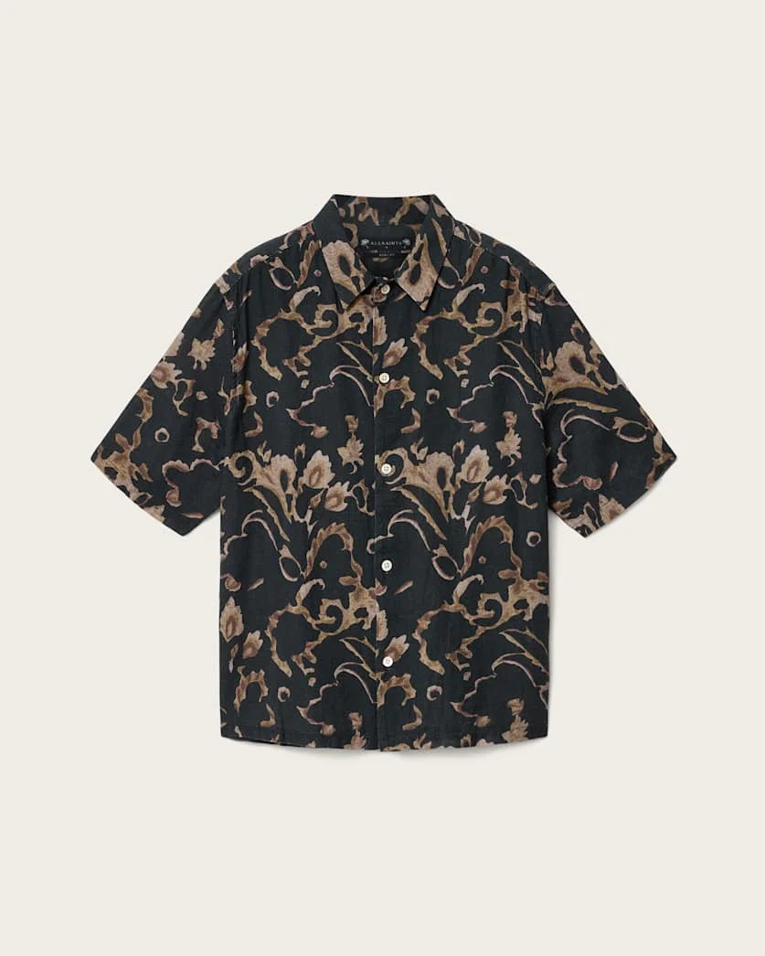 FORTUNE SHORT SLEEVE LINEN BLEND BOXY SHIRT - 1