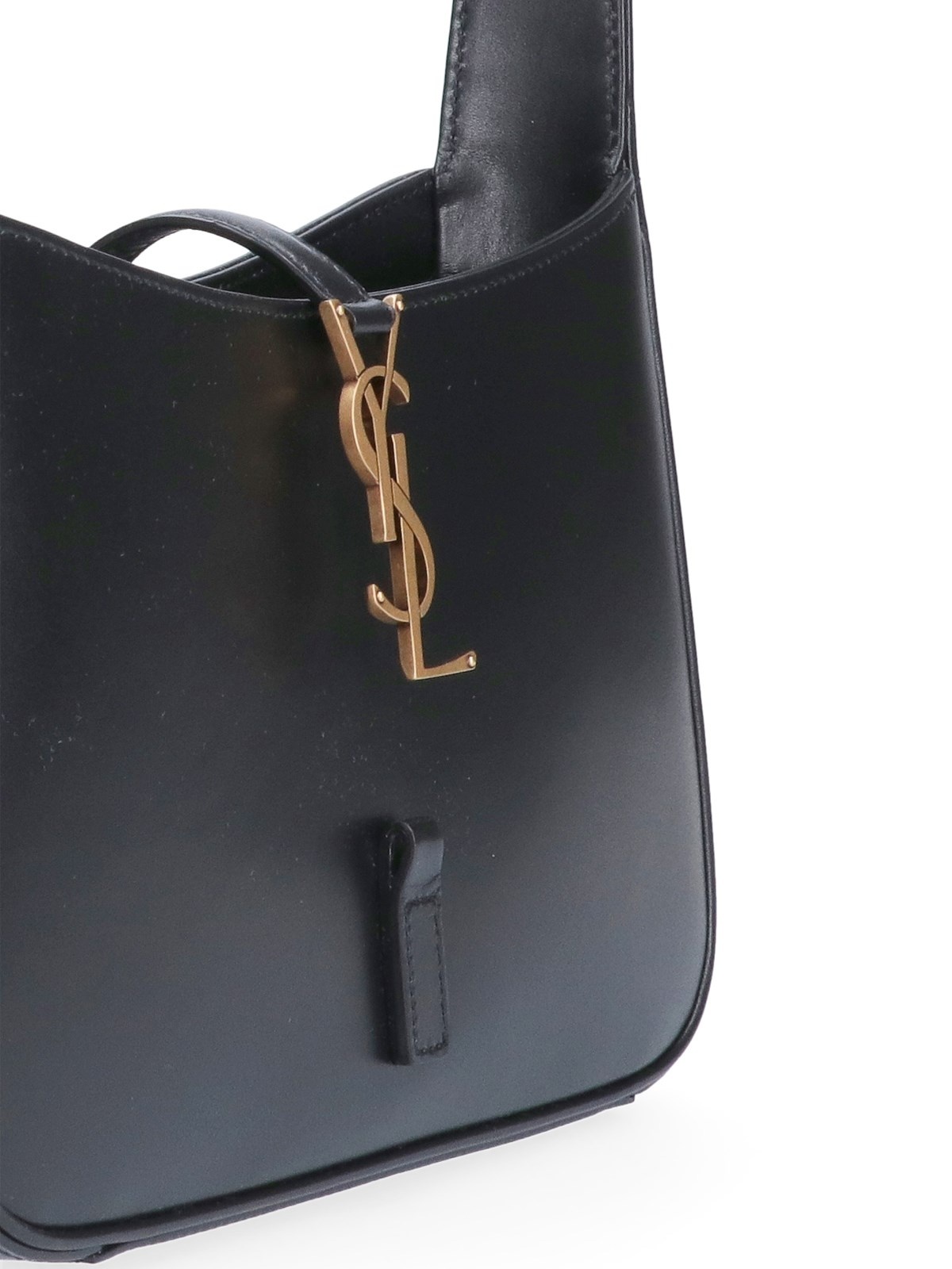 ショルダーバッグ・ポシェット SAINT LAURENT Le 5 a 7 leather hobo bag 6572282R20W1000 Saint Laurent - Le 5 À 7 Black Grained Leather Hobo Bag