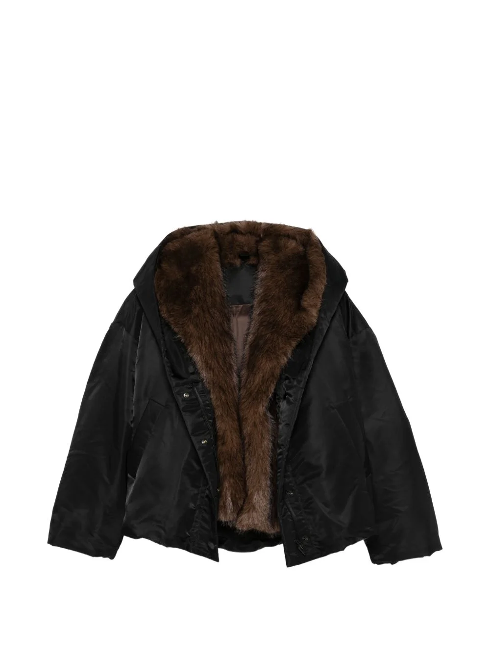 faux-fur trim hooded jacket - 1