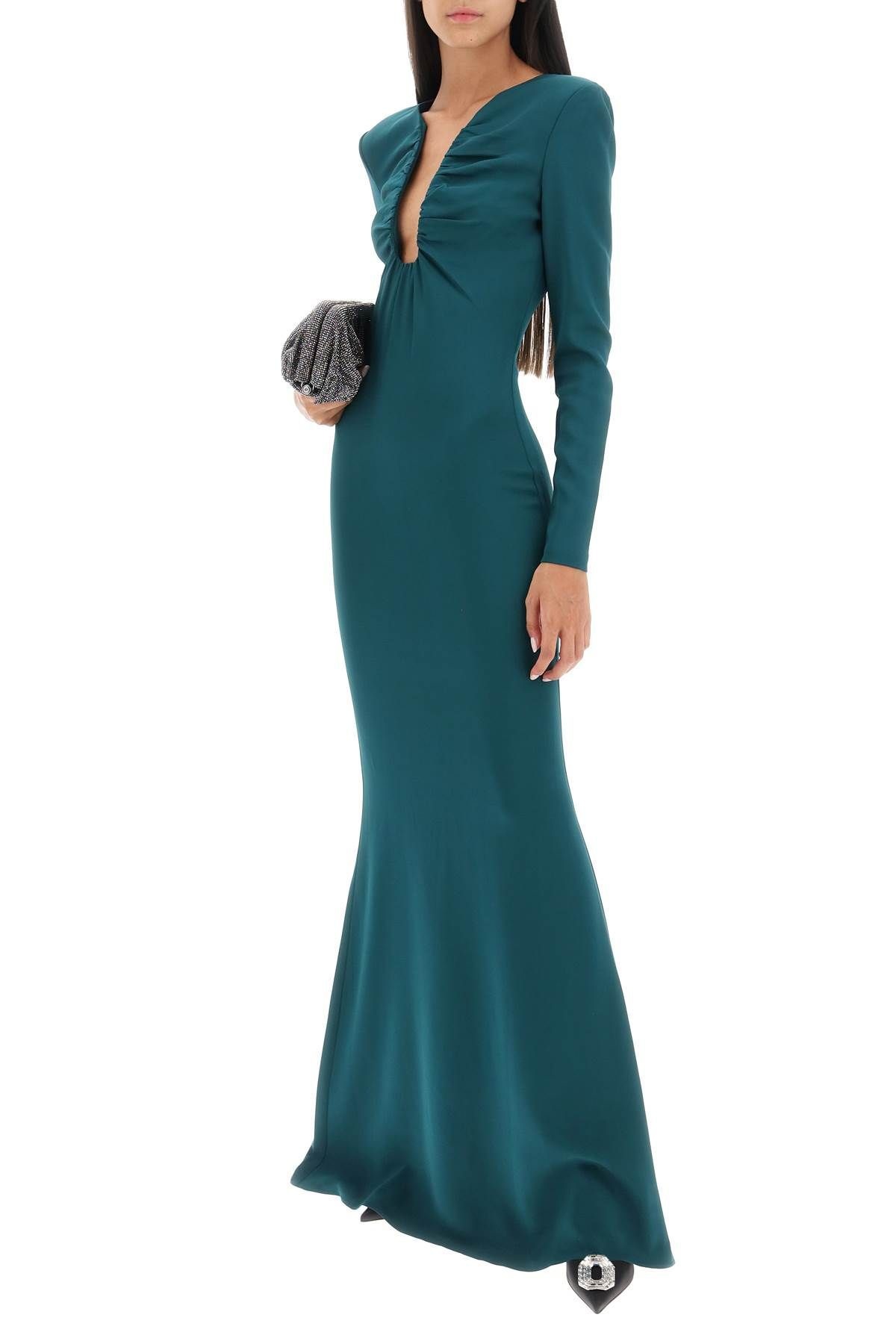 MAXI DRESS WITH PLUNGING NECKLINE - 2