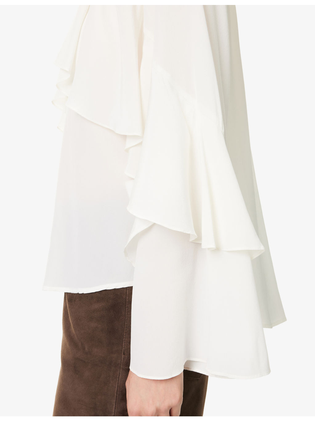 Demaris Ruffled Stretch-Silk Blouse - 6