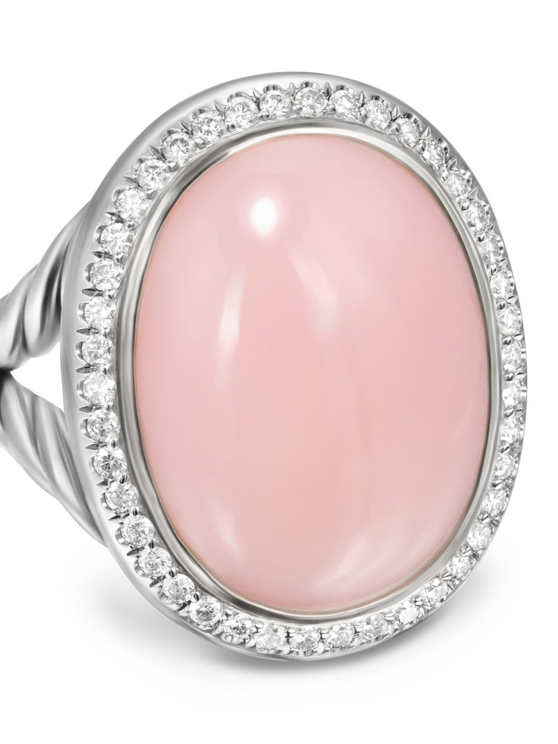 Women's Albion Oval Ring in Sterling Silver - Pink Opal 4