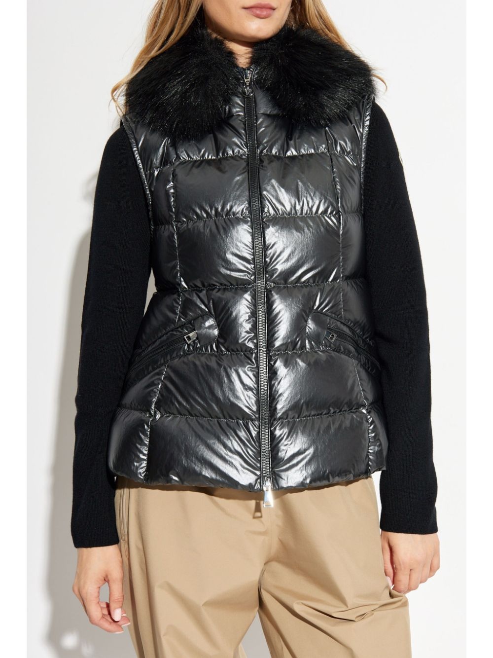 Anse shearling-collar down vest - 3