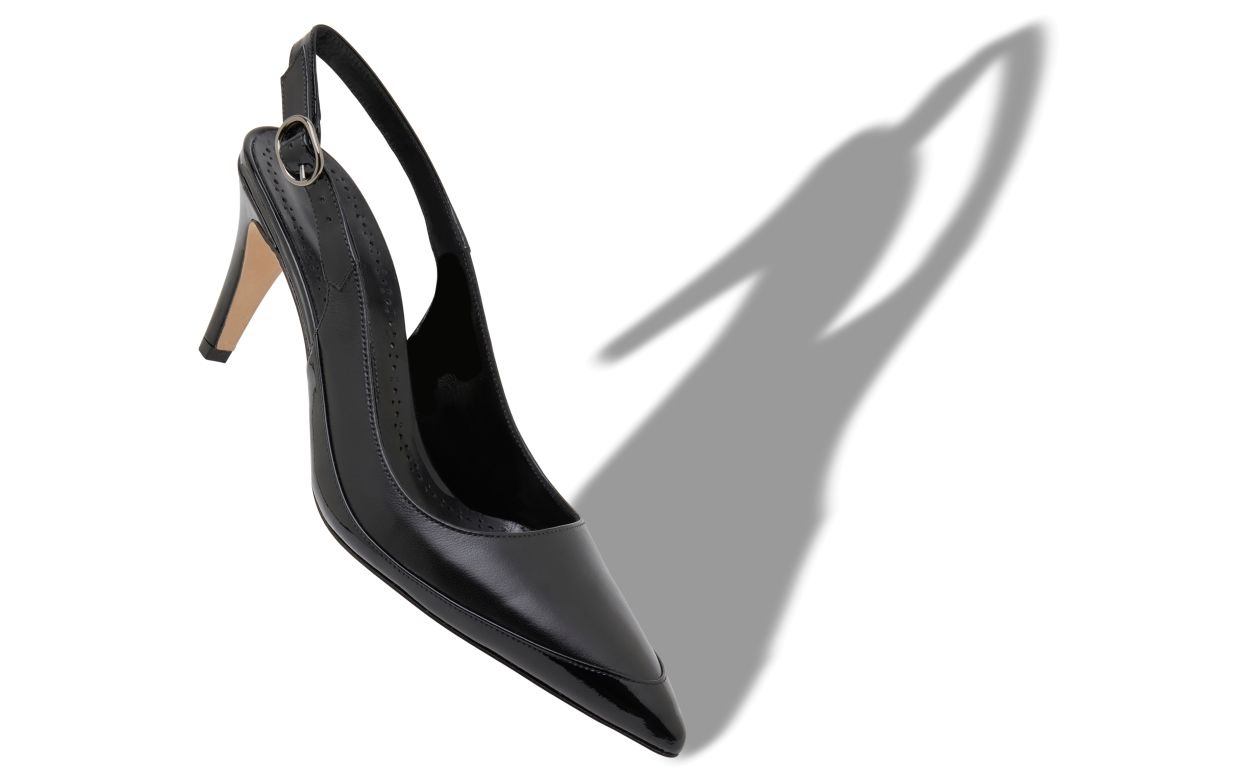 Black Nappa Leather Slingback Pumps - 2