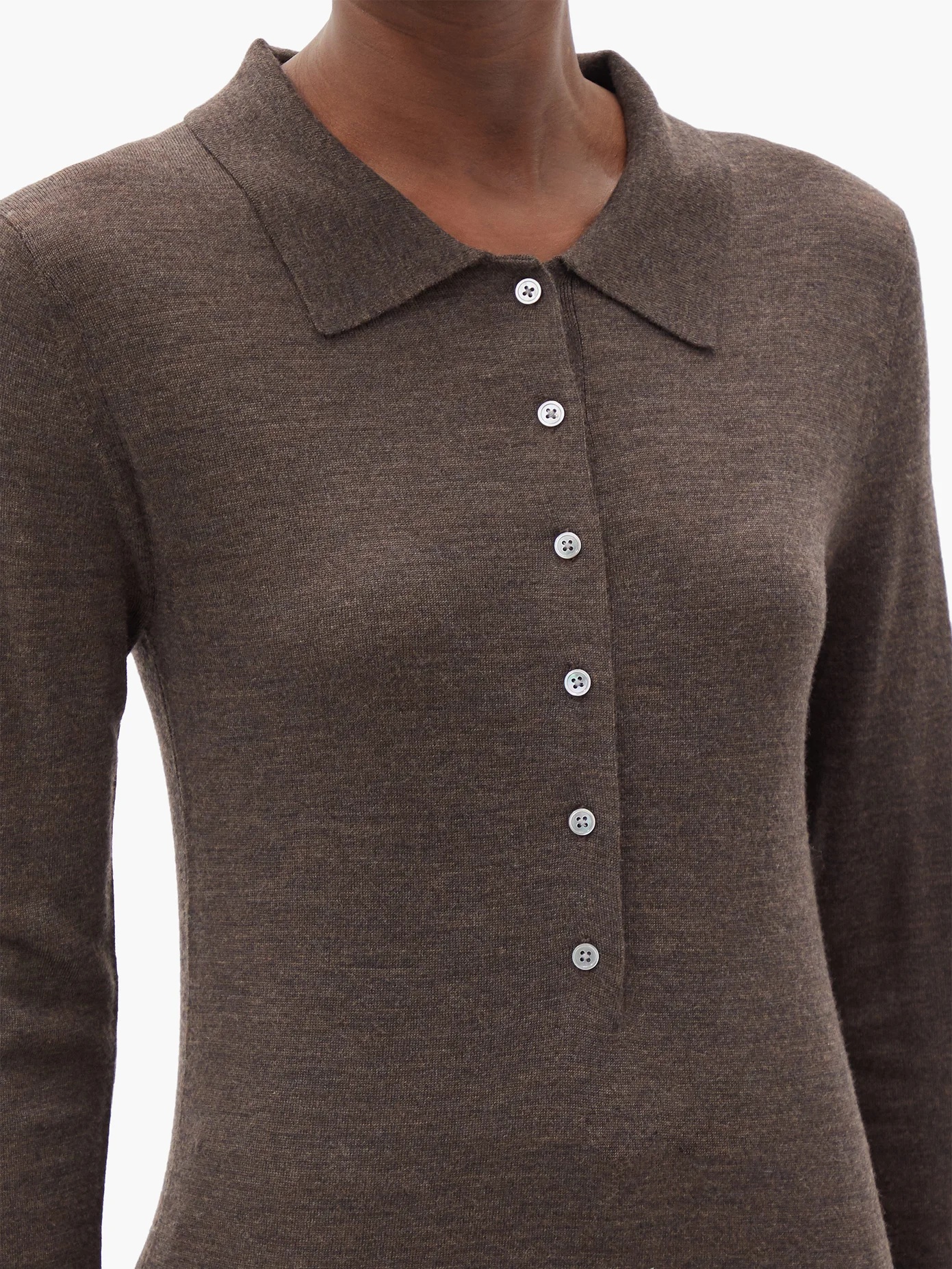 Millana long-sleeved wool polo shirt - 4