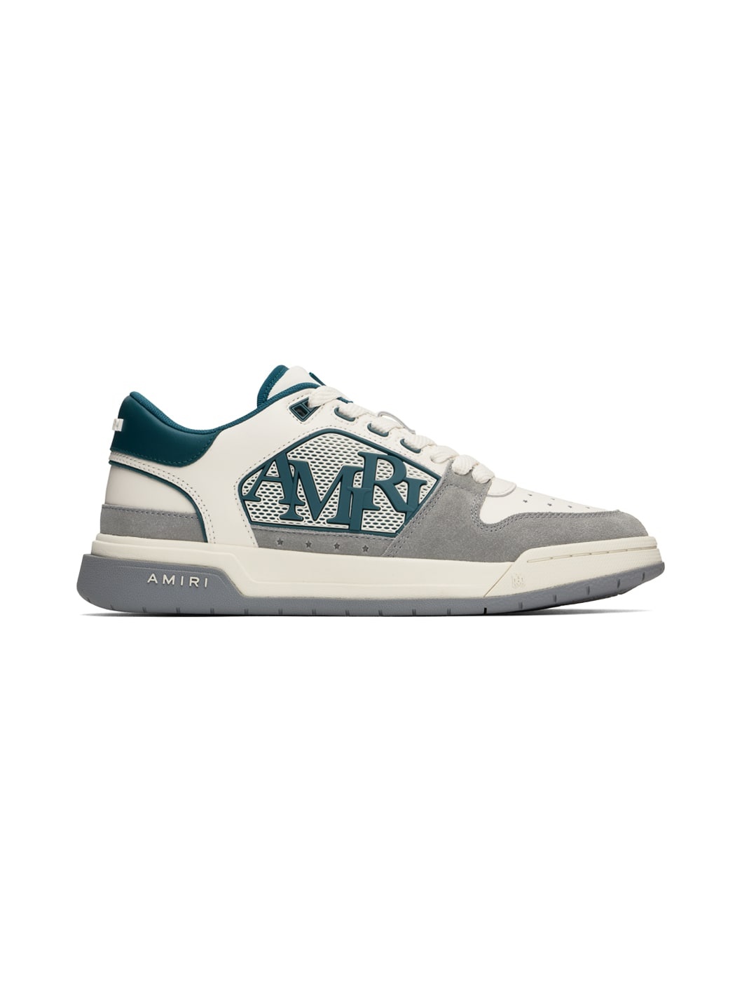 White & Green Classic Low Sneakers - 1