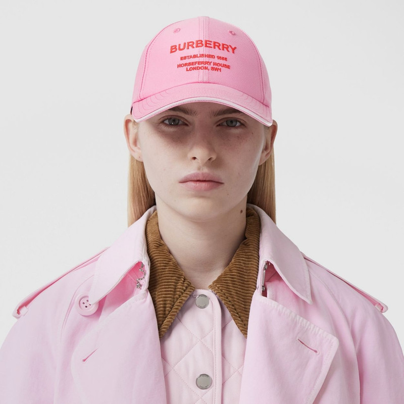 Burberry Horseferry Motif Cotton Twill Baseball Cap outlook