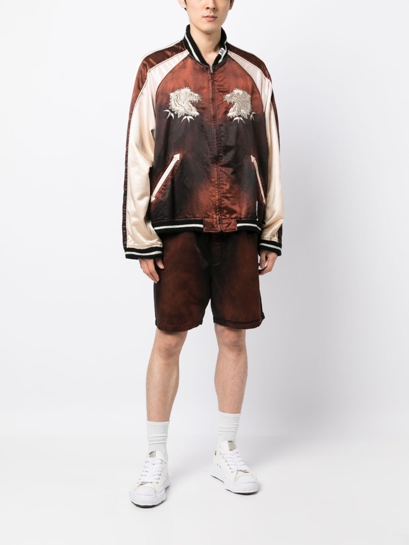 Maison MIHARAYASUHIRO faded-effect drawstring-waist shorts outlook