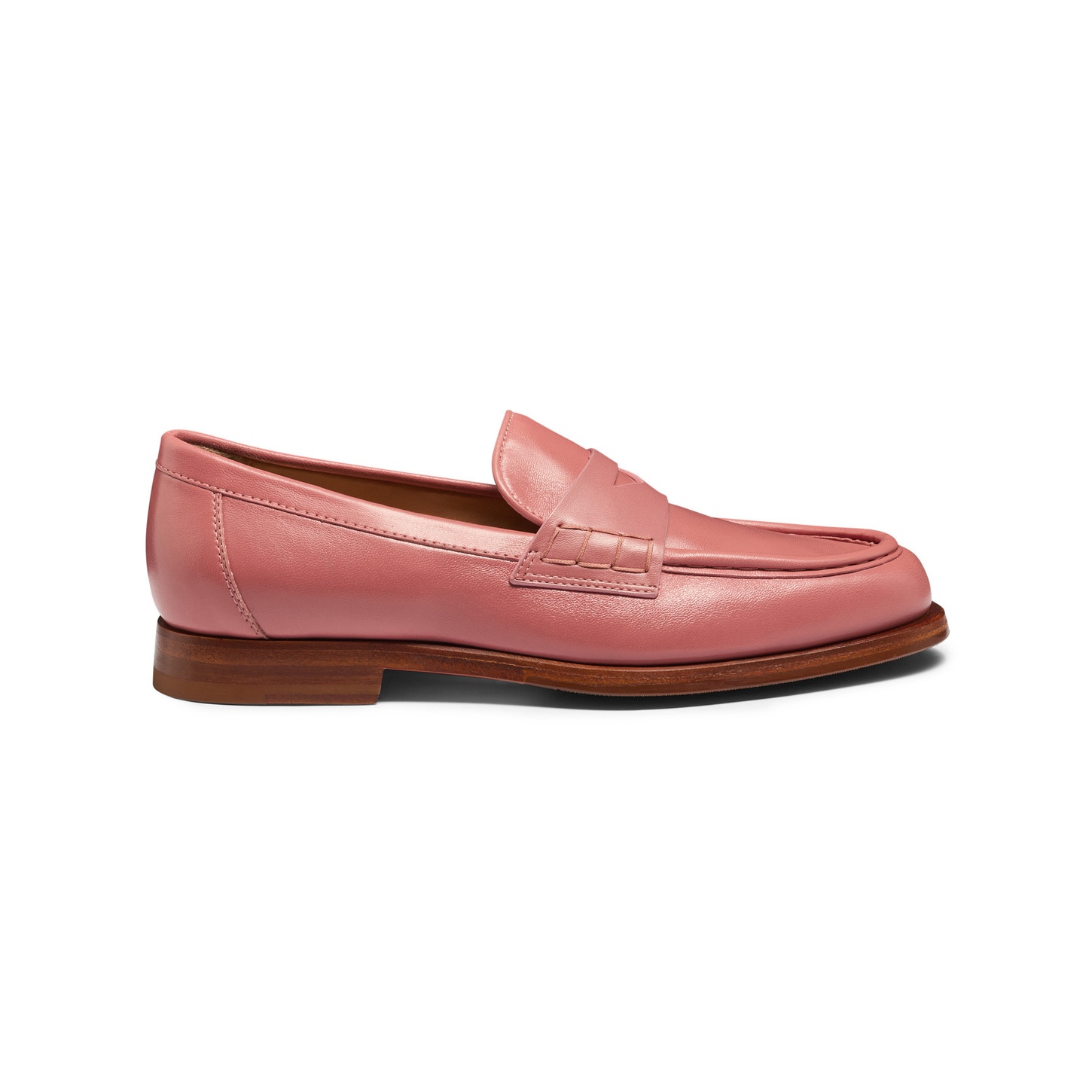 Women’s pink leather penny loafer - 1