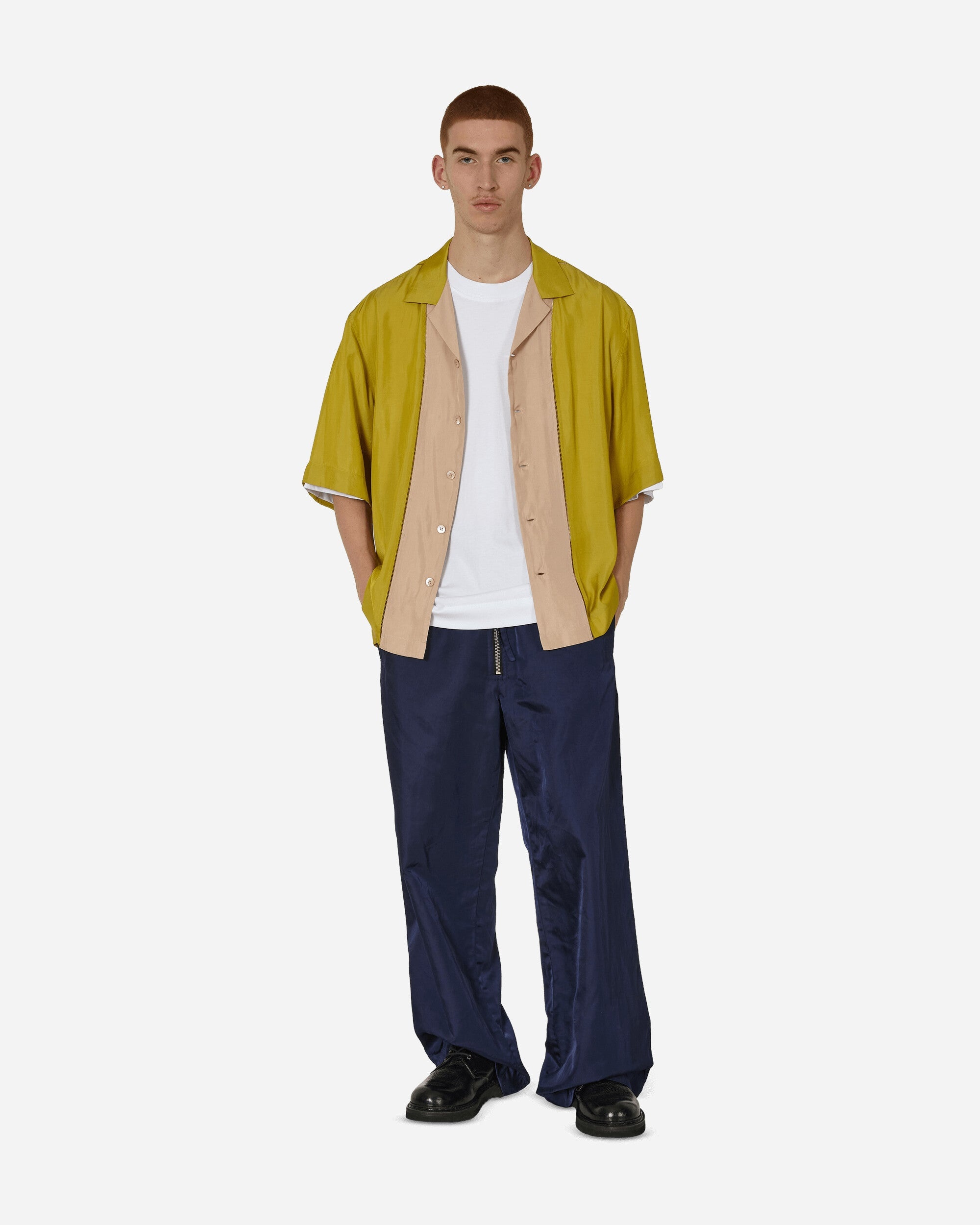 Panelled Shortsleeve Shirt Mustard - 4