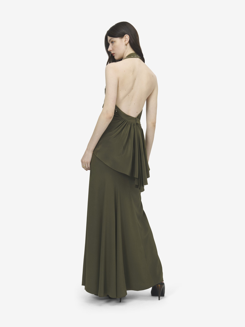 Women's Floral Embroidery Asymmetric Top in Green 4