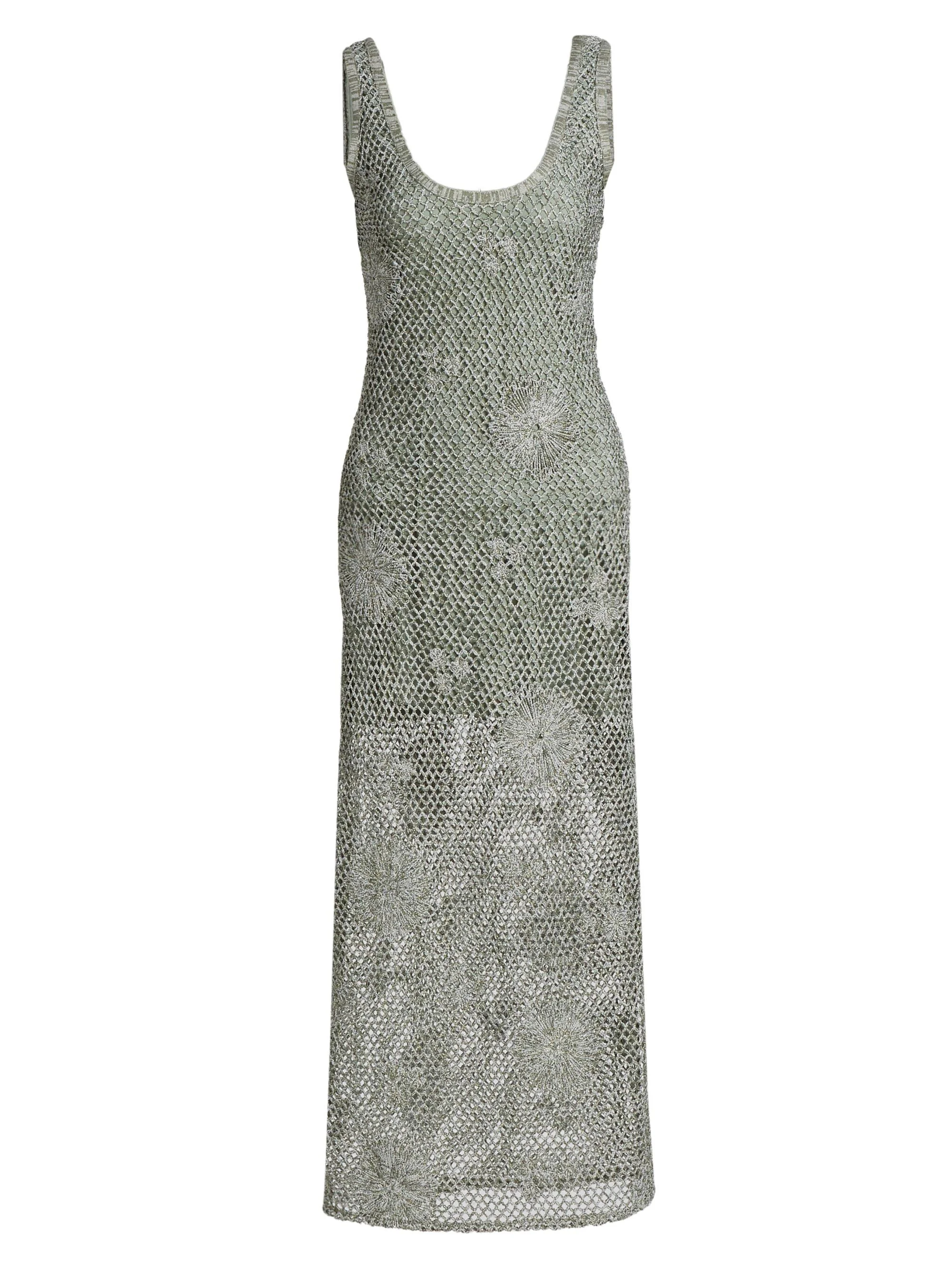 Women's Liliana Knit Sleeveless Midi Dress - Olive Crochet - 1