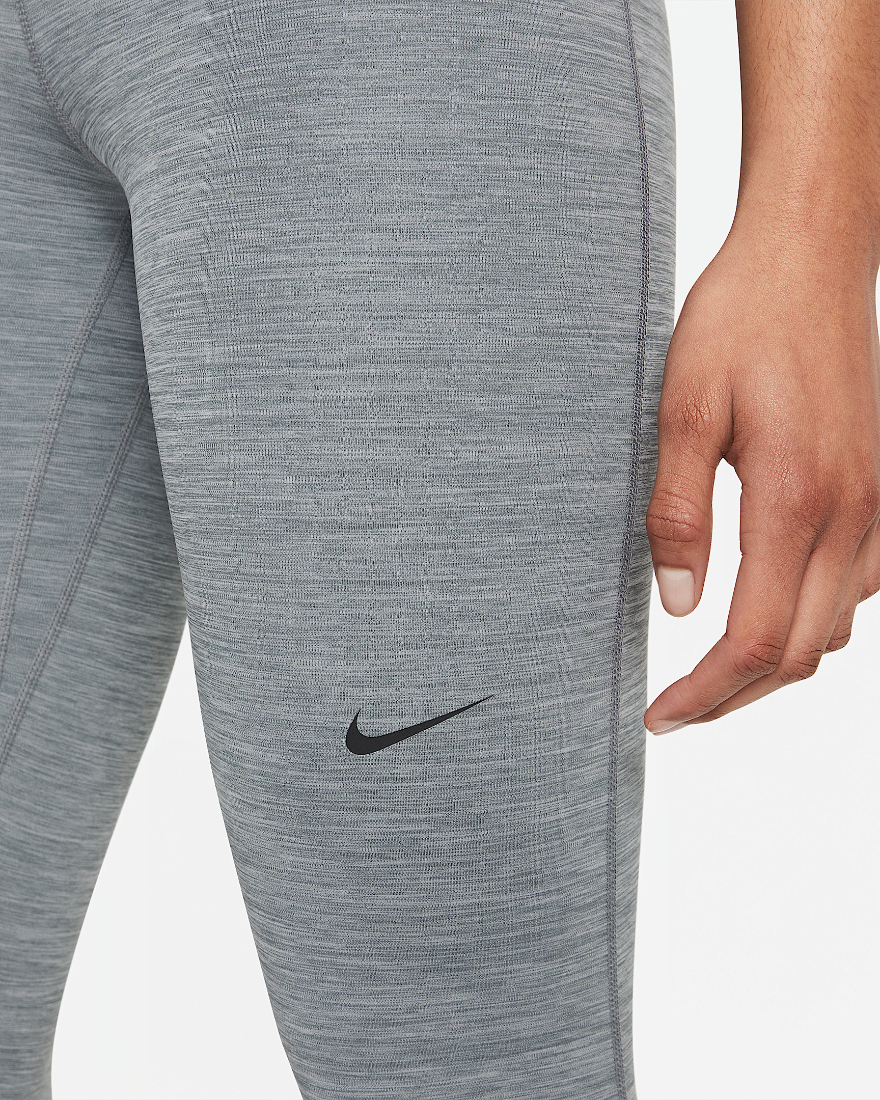 Nike Pro Women's Mid-Rise Crop Mesh Panel Leggings - 4