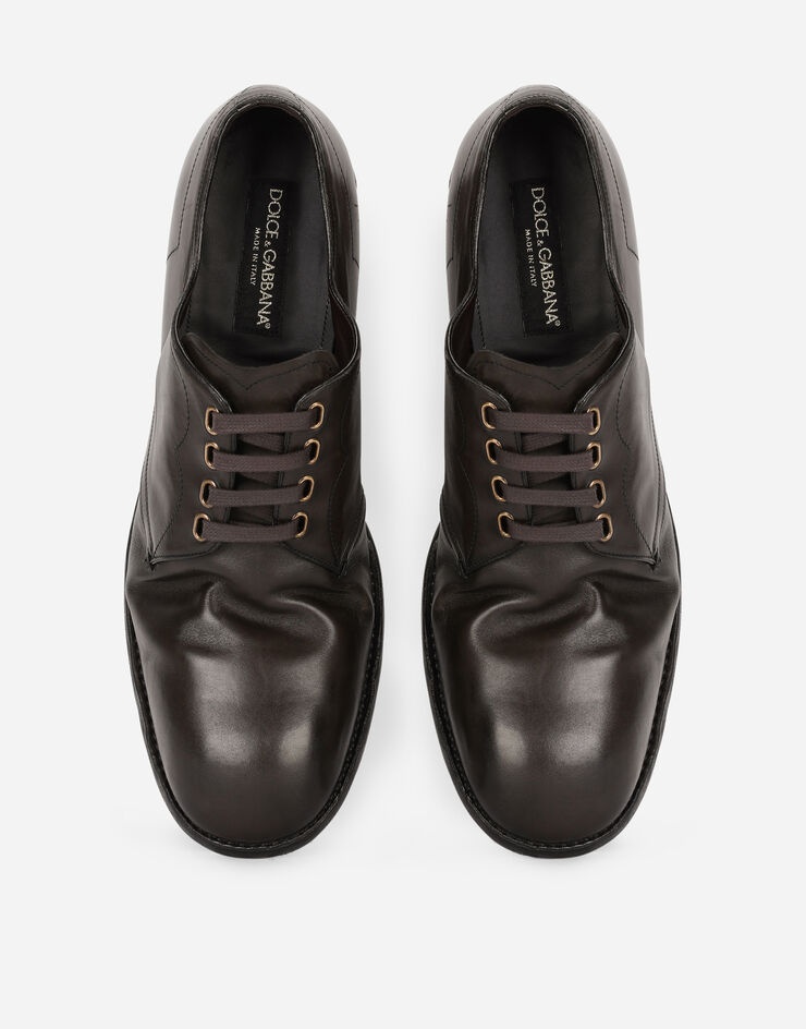 Vintage-finish calfskin derby shoes - 4