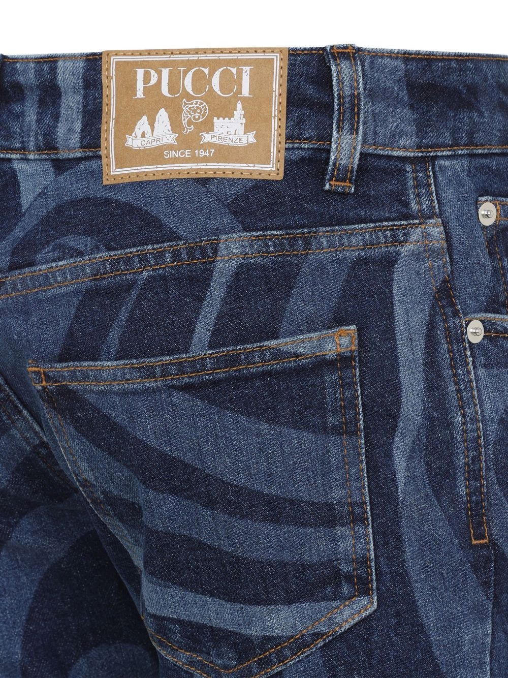 Marmo-print flared jeans - 3