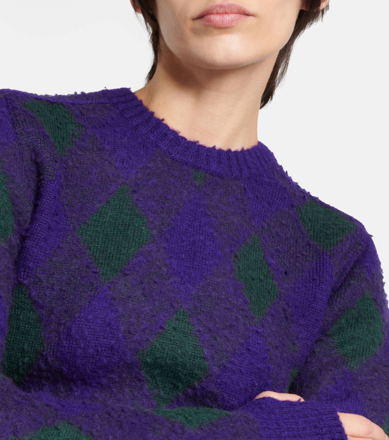 argyle-knit wool cropped jumper 4