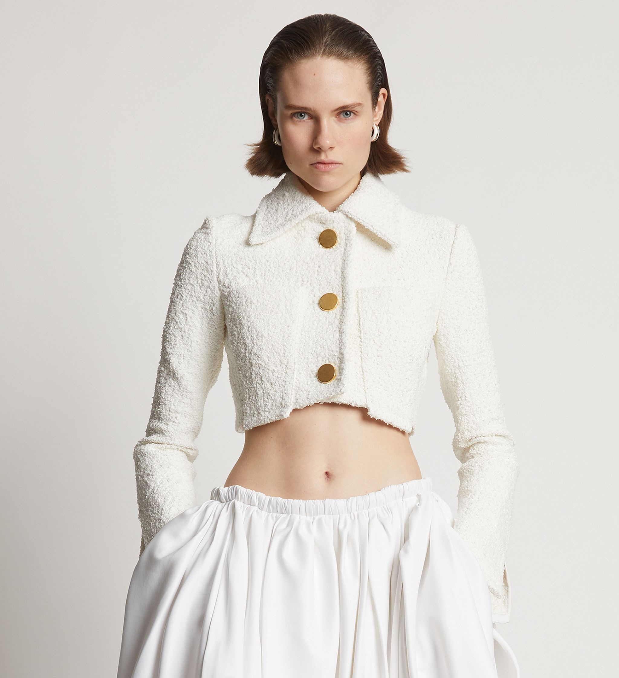 Stretch Boucle Crop Jacket - 2